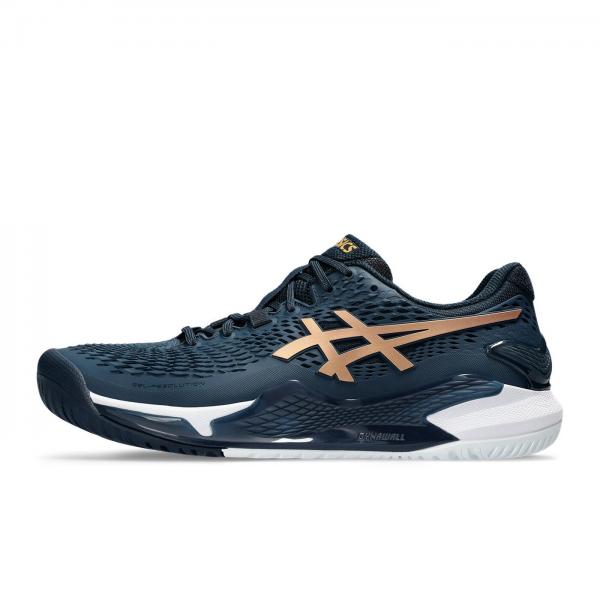 Asics Gel-Resolution 9 Lacivert-Altın Erkek Tenis Ayakkabısı